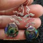 925 Silver Paua Shell Leaf Design Earrings ER-504-KT