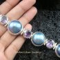 925 Silver 5 Pearls & 4 Amethyst Designer Bracelet SBB-318-KT