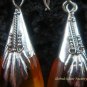 925 Silver Synthetic Amber Teardrop Earrings SJ-104-KT