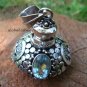 Sterling Silver Blue Topaz Perfume Bottle pendant PP-128-KT