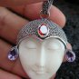 Sterling Silver Garnet & Amethyst Goddess Pendant GDP-889-KA