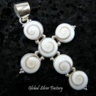 925 Silver Eye of Shiva Cross Pendant SP-295-KT