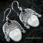 Sterling Silver Garnet Goddess Earrings GDE-910-KA