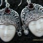 Sterling Silver Garnet Goddess Earrings GDE-910-KA