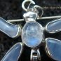 925 Silver & Blue Chalcedony Dragonfly Brooch Pendant BC-146-KT