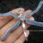 925 Silver & Blue Chalcedony Dragonfly Brooch Pendant BC-146-KT
