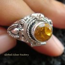 Silver & Round Citrine Locket Ring LR-534-KT