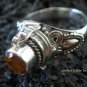 Silver & Round Citrine Locket Ring LR-534-KT