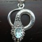 925 Silver Blue Topaz Snake Pendant SP-313-NY