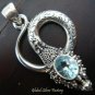 925 Silver Blue Topaz Snake Pendant SP-313-NY