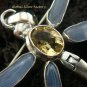 925 Silver & Blue Chalcedony Dragonfly Brooch Pendant BC-145-KT