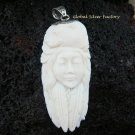925 Silver Carved Woman & Bear Pendant SP-426-KA