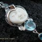 Sterling Silver & Four Blue Topaz Goddess Pendant GDP-945-PS