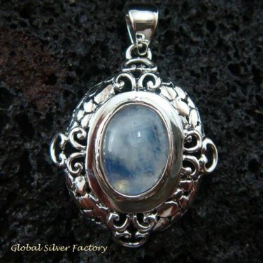 Bali Design Silver & Rainbow Moonstone Pendant SP-447-KT