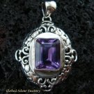 Bali Design Sterling Silver & Amethyst Pendant SP-444-KT