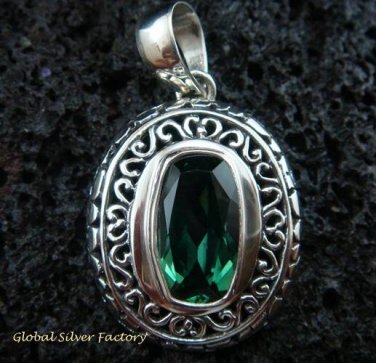 Sterling Silver & Green Quartz Designer Pendant SP-436-KT
