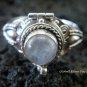 Silver & Rainbow Moonstone Locket Ring LR-536-KT