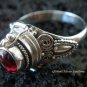 Silver & Round Garnet Locket Ring LR-535-KT