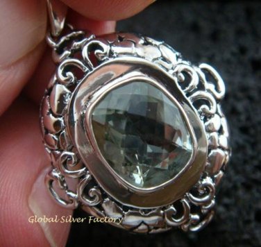 Bali Design 925 Silver & Green Amethyst Pendant SP-445-KT