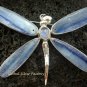 Large Silver Kyanite & Moonstone Dragonfly Brooch Pendant BC-143-KT