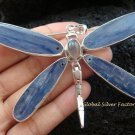 Large Silver Kyanite & Labradorite Dragonfly Brooch Pendant BC-142-KT