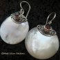 925 Silver Garnet & Round Shell Earrings ER-526-KT