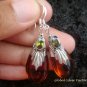 925 Silver Amber & Peridot Earrings SJ-170-KA