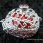 925 Silver Rose Quartz Heart Harmony Ball Pendant HB-308-KT