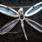 Large 925 Silver Kyanite & Garnet Dragonfly Brooch Pendant BC-141-KT