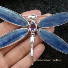 Large 925 Silver Kyanite & Amethyst Dragonfly Brooch Pendant BC-140-KT