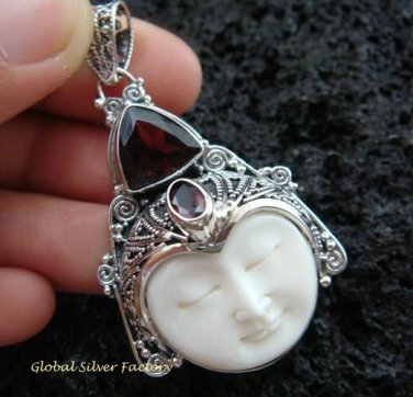 925 Silver & Garnet Goddess Pendant GDP-939-PS