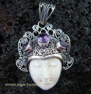 Sterling Silver & Amethyst Goddess Pendant GDP-962-KT