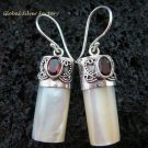 925 Silver Garnet & Shell Earrings ER-525-KT