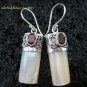 925 Silver Garnet & Shell Earrings ER-525-KT