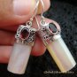 925 Silver Garnet & Shell Earrings ER-525-KT