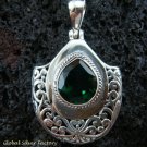 Bali Design Sterling Silver & Green Quartz Pendant SP-450-KT