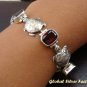 Silver & Garnet Turtle Bracelet SBB-252-PS