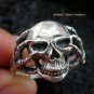Sterling Silver Biker Skull Design Ring MJ-143-PS