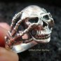 Sterling Silver Biker Skull Design Ring MJ-143-PS