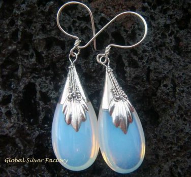 925 Silver Opalite Moonstone Teardrop Earrings SJ-110-KT