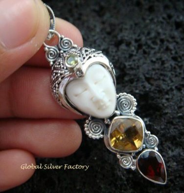 Sterling Silver & Mixed Gems Goddess Pendant GDP-941-PS