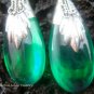 925 Silver Synthetic Green Quartz Teardrop Earrings SJ-127-KT