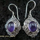 Antique 925 Silver Bali Amethyst Earrings ER-449-NY