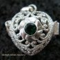 925 Silver Green Quartz Heart Harmony Ball Pendant HB-307-KT