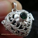 925 Silver Green Quartz Heart Harmony Ball Pendant HB-307-KT