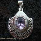 Bali Design Sterling Silver & Amethyst Pendant SP-449-KT