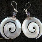 925 Silver Amethyst & Shell Earrings ER-514-KT