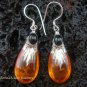 Silver & Synthetic Amber Earrings SJ-179-KT