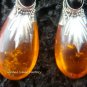 Silver & Synthetic Amber Earrings SJ-179-KT