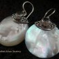 925 Silver Blue Topaz & Round Shell Earrings ER-527-KT